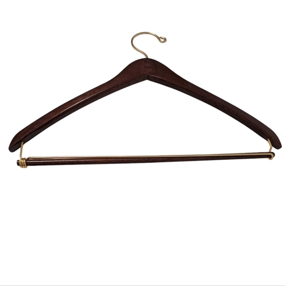 LANDS END Mahogany Dark Brown Wooden Suit Hanger Vintage Quality - Picture 5 of 6